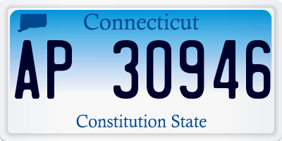 CT license plate AP30946