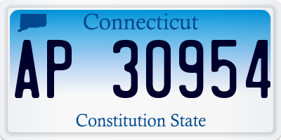 CT license plate AP30954