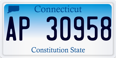 CT license plate AP30958