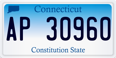 CT license plate AP30960