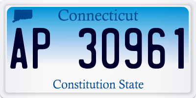 CT license plate AP30961