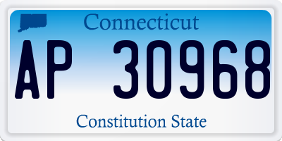 CT license plate AP30968