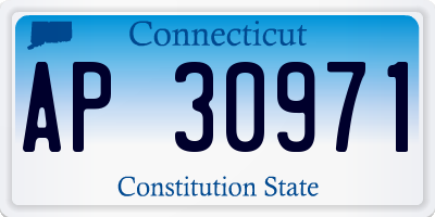 CT license plate AP30971