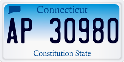 CT license plate AP30980