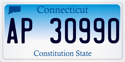 CT license plate AP30990