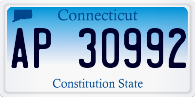 CT license plate AP30992