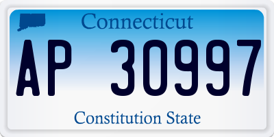 CT license plate AP30997