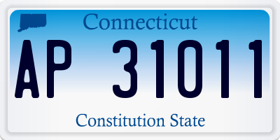 CT license plate AP31011