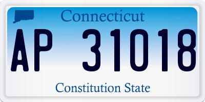 CT license plate AP31018