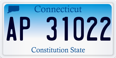 CT license plate AP31022