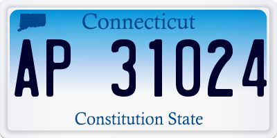 CT license plate AP31024