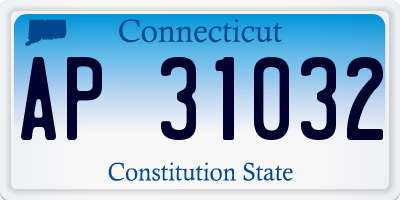 CT license plate AP31032