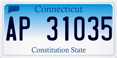 CT license plate AP31035
