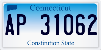 CT license plate AP31062
