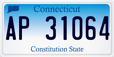 CT license plate AP31064