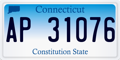 CT license plate AP31076