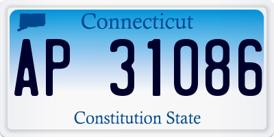 CT license plate AP31086