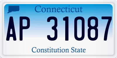 CT license plate AP31087