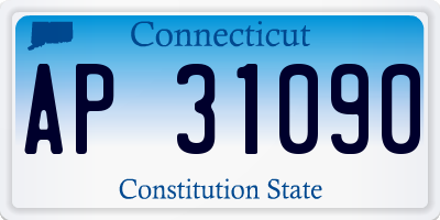 CT license plate AP31090