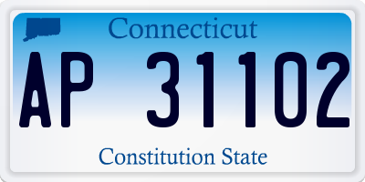 CT license plate AP31102