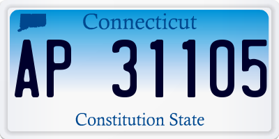 CT license plate AP31105