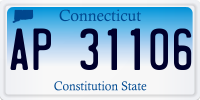 CT license plate AP31106
