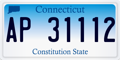 CT license plate AP31112