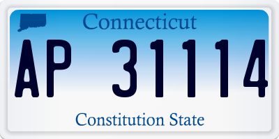 CT license plate AP31114