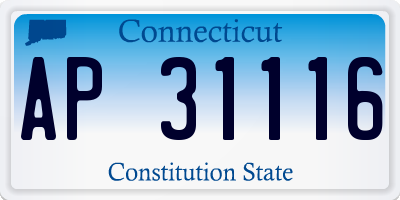 CT license plate AP31116