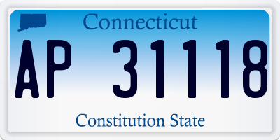 CT license plate AP31118