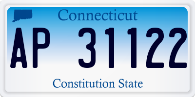 CT license plate AP31122