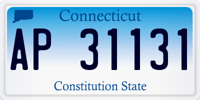 CT license plate AP31131