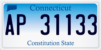 CT license plate AP31133