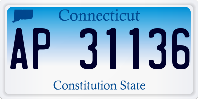 CT license plate AP31136
