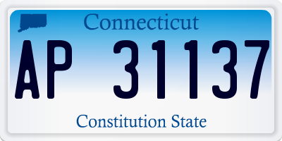 CT license plate AP31137