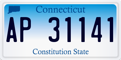 CT license plate AP31141
