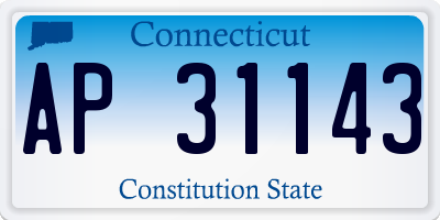 CT license plate AP31143