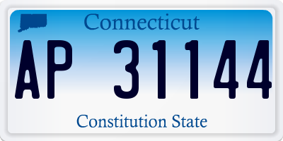 CT license plate AP31144