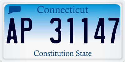 CT license plate AP31147