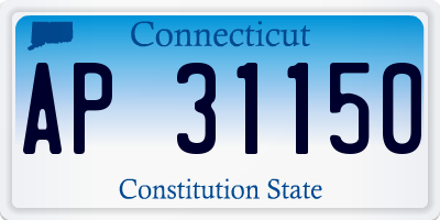 CT license plate AP31150