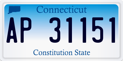 CT license plate AP31151