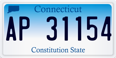 CT license plate AP31154