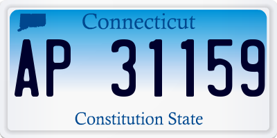 CT license plate AP31159