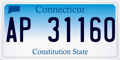 CT license plate AP31160