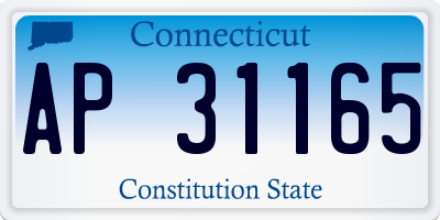 CT license plate AP31165