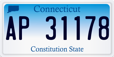 CT license plate AP31178