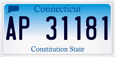 CT license plate AP31181