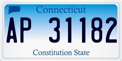 CT license plate AP31182