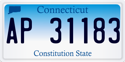 CT license plate AP31183
