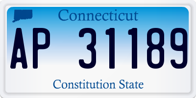 CT license plate AP31189